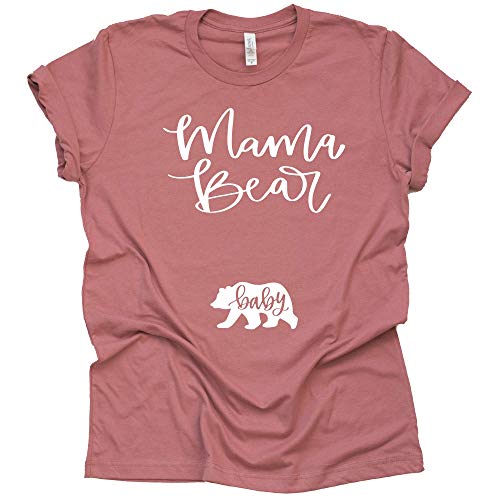 Mama Bear Baby Bear Shirt Pregnancy Announcement T-Shirt Short Sleeve Tops Tee-6 Colors