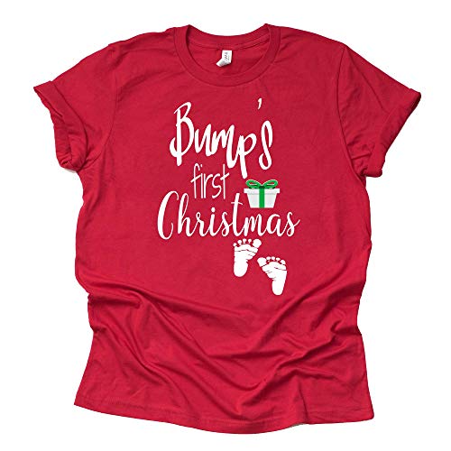 Bump's First Christmas Shirt, Christmas Maternity Announcement Shirt, Unisex Pregnancy Announcement Shirt