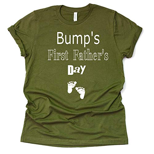 Bump's First Father's Day Shirt, Pregnancy Announcement Shirt, Women's Short Sleeve