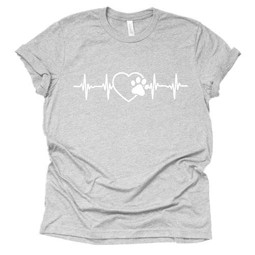 Paw Print Heartbeat Veterinarian Vet Tech T-Shirt for Pet Lovers Shirt