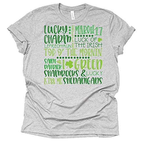 Lucky Charm Word Block Shirt, Patrick's Day T-Shirt St Patty Day Unisex Shirt T-Shirt