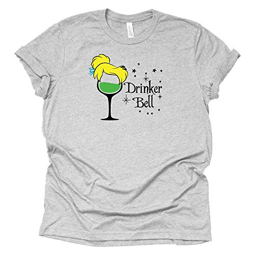 Drinker Bell T-Shirt, Tinker Bell Shirt, Disney Theme Parks Casual Unisex Short Sleeve Shirt