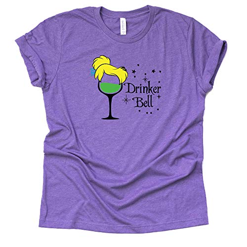 Drinker Bell T-Shirt, Tinker Bell Shirt, Disney Theme Parks Casual Unisex Short Sleeve Shirt