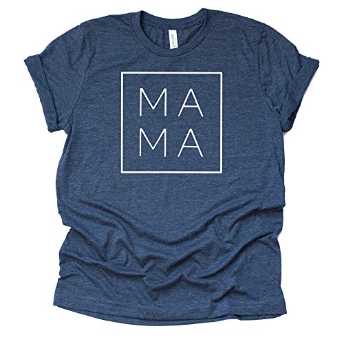 Mama Square T-Shirt Mom Shirt Unisex Casual Letter Print Short Sleeve Tops Tee