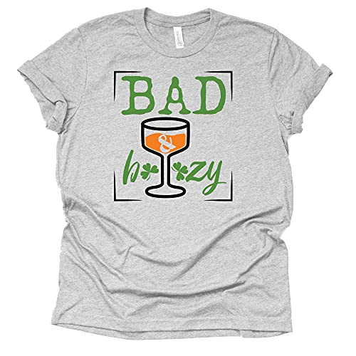 Bad and Boozy Shirt, St Patricks Shirt, St Paddys Shirt for Women Unisex Tee T-Shirt