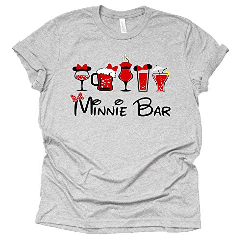 Minnie Bar Shirt Wine Glasses Line Up Unisex Shirt Funny Letter Printed Short Sleeve