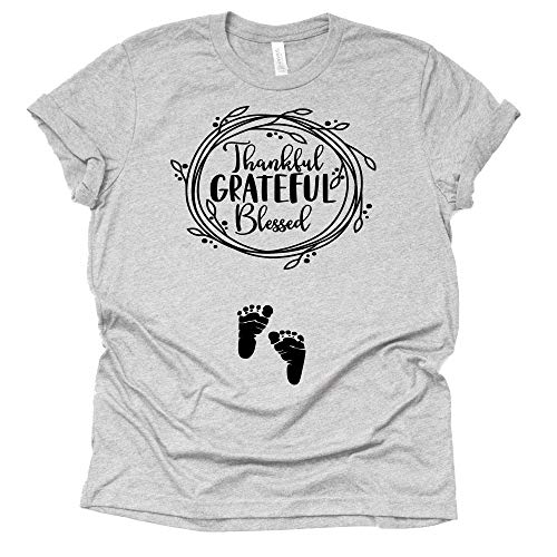 Thankful Grateful Blessed Shirt Pregnancy Announcement Shirt Unisex Short Sleeve