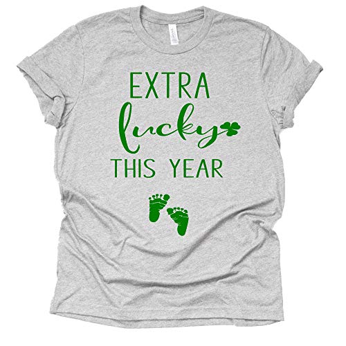 Extra Lucky This Year Shirt, St Patrick Shirt, Pregnancy Announcement Shirt, Causal Short Sleeve