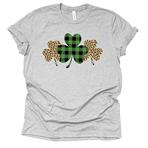 Buffalo Plaid Leopard Shamrock Shirt St Patricks Day T-Shirt St Patty Day Unisex Shirt T-Shirt