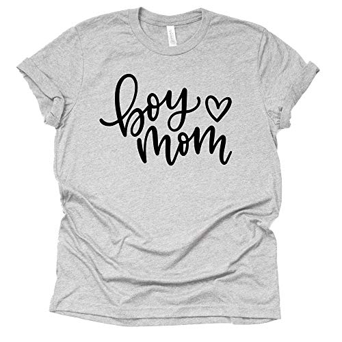 Boy Mom T Shirt Women's Casual Letter Print Short Sleeve Tops Tee-7 Colors