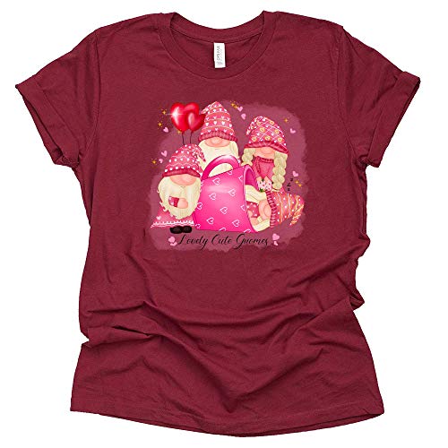 Womens Valentines Day Shirt, Gnome Shirt, Love Cute Gnomes Shirt, Unisex Short Sleeve Shirt