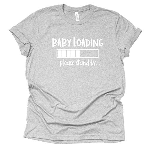 Baby Loading Shirt Pregnancy Announcement T-Shirt Letter Print Short Sleeve Tops Tee-6 Colors