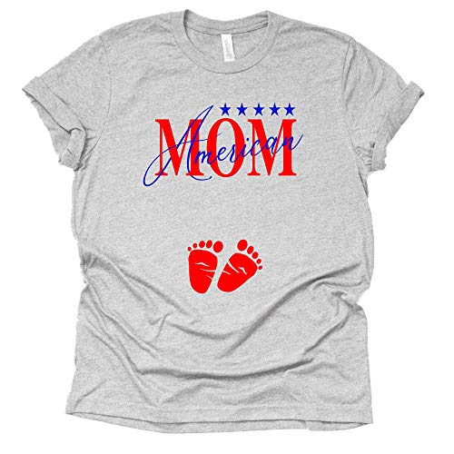 American Mom Women's 4th of July Pregnancy Announcement, Baby Reveal Unisex T-Shirt