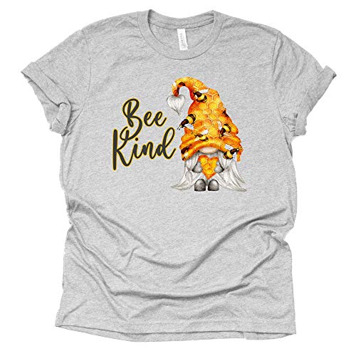 Bee Kind Gnomes Shirt, Be Kind Shirt, Bee Lover Women Summer Graphic Tees Tops Funny Unisex Short Sleeve