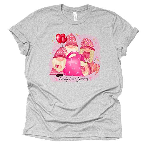 Womens Valentines Day Shirt, Gnome Shirt, Love Cute Gnomes Shirt, Unisex Short Sleeve Shirt