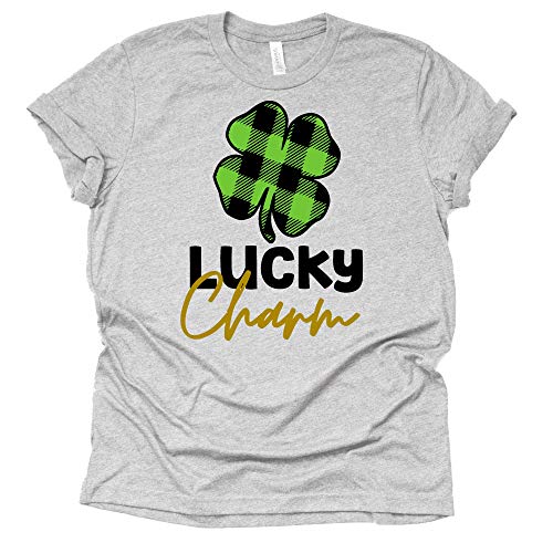 Buffalo Plaid Shamrock Lucky Charm Shirt St Patricks Day T-Shirt Unisex Short Sleeve