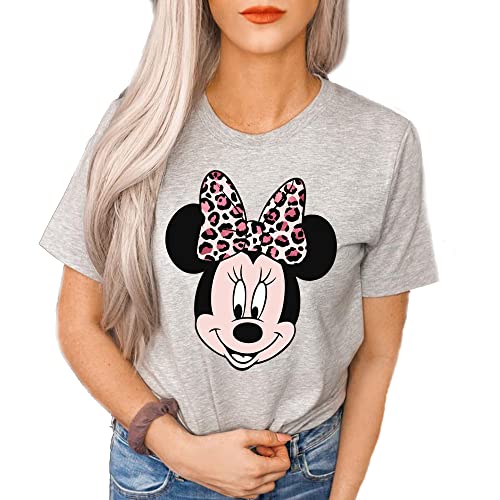 Disney Minnie Mouse Leopard Print Bow Portrait, Animal Kingdom Shirt, Safari Shirt Casual Short Sleeve Shirt