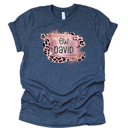 Ew David Leopard T-Shirt Moira Alexis Johnny Rose Shirt Schitt's Creek TV Sitcom Novelty t-Shirt Short Sleeve Print Casual Top