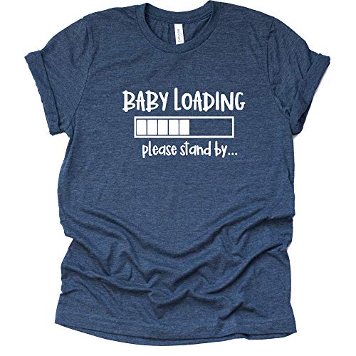 Baby Loading Shirt Pregnancy Announcement T-Shirt Letter Print Short Sleeve Tops Tee-6 Colors