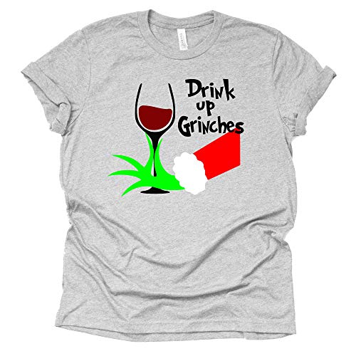 Drink up Grinches, Christmas Shirt, Holiday Shirt, Grinch Shirt Causal Short Sleeve Shirt