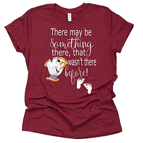 There May be Something There, That wasn't there before shirt, Beauty and The Beast Chip Miss Pot T Shirt Disney Pregnancy Announcement Tee Shirt Sold Individually