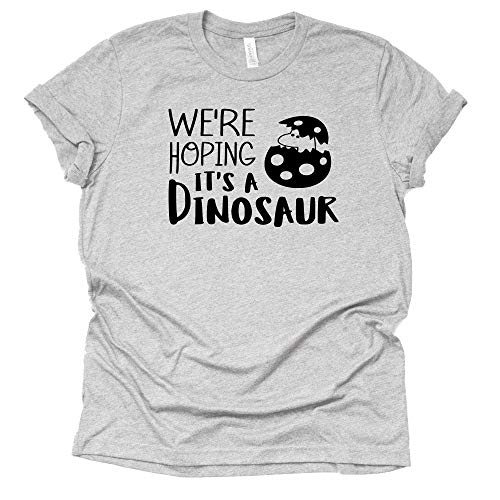 We're Hoping for a Dinosaur Shirt Pregnancy Announcement Unisex Shirt Short Sleeve Tops Tee