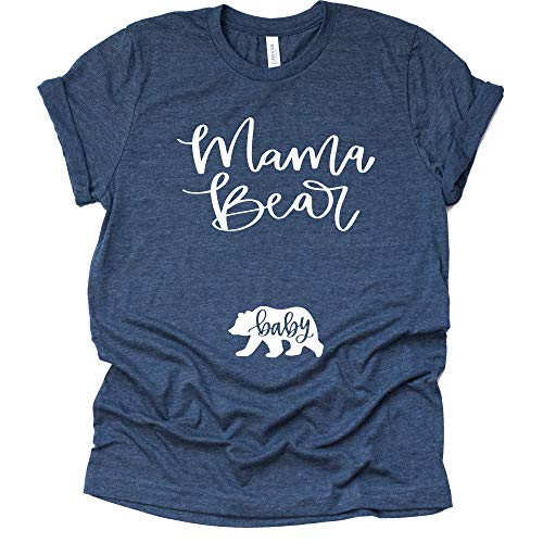 Mama Bear Baby Bear Shirt Pregnancy Announcement T-Shirt Short Sleeve Tops Tee-6 Colors