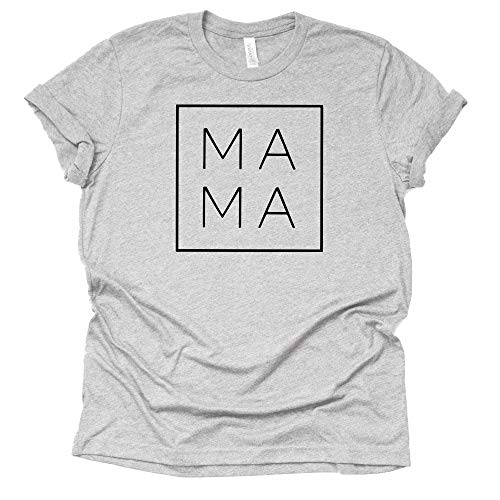 Mama Square T-Shirt Mom Shirt Unisex Casual Letter Print Short Sleeve Tops Tee