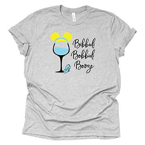 Bibbidi Bobbidi Booze Shirt, Cinderella Wine Glass Epcot Shirt, Theme Park Shirt Unisex Short Sleeve