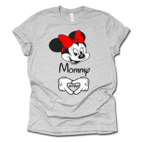 Minnie Mommy Baby and Mickey Daddy Lunch T Shirt Pregnancy Announcement T-Shirt, Casual Short Sleeve Unisex Shirt