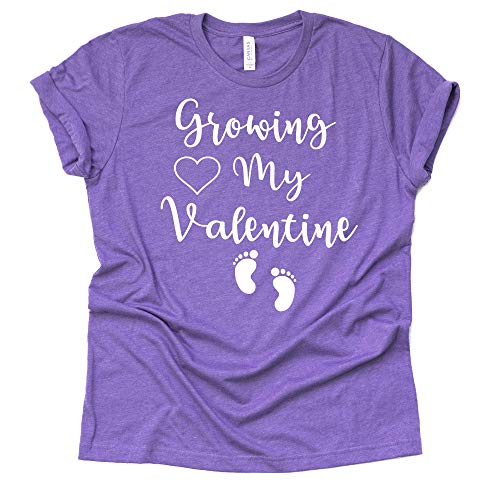 Growing My Valentine Shirt Valentines Day Pregnancy Announcement Shirt Unisex Short Sleeve