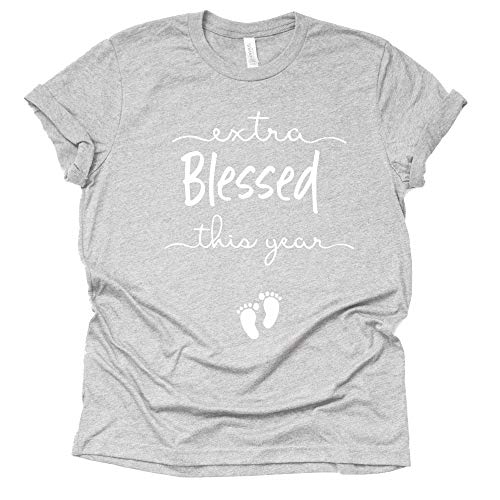 Extra Blessed This Year Shirt, Easter Shirt for Women, Pregnancy Announcement Shirt, Causal Short Sleeve