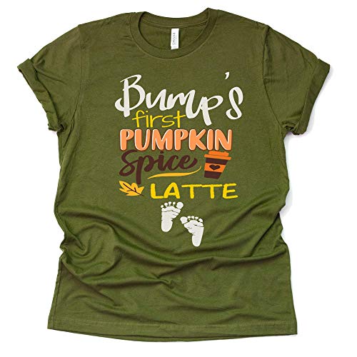 Bump's First Pumpkin Spice Latte Shirt, Unisex Shirt, Thanksgiving Pregnancy Announcement Shirt