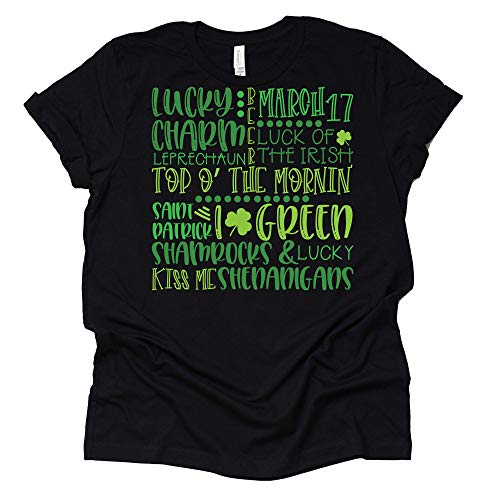 Lucky Charm Word Block Shirt, Patrick's Day T-Shirt St Patty Day Unisex Shirt T-Shirt