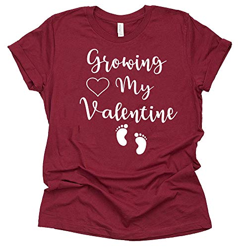 Growing My Valentine Shirt Valentines Day Pregnancy Announcement Shirt Unisex Short Sleeve