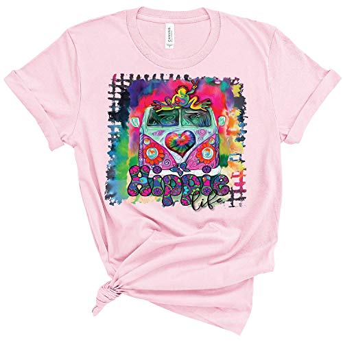 Hippie Life Bus Hippies Peace Vintage Colorful Retro Hippy Gift T-Shirt