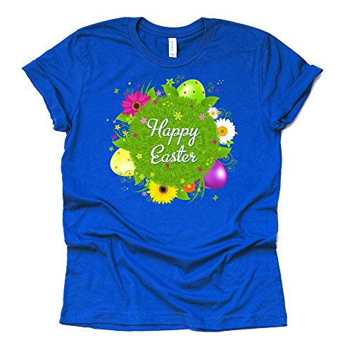 Floral Happy Easter Shirt, Easter Shirt for Women Tee T-Shirt Unisex Short Sleeve