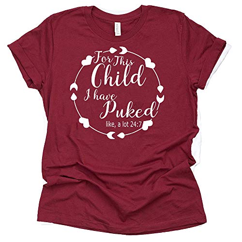 For This Child I Have Puked Shirt, Baby Announcement Shirt, Unisex Short Sleeve