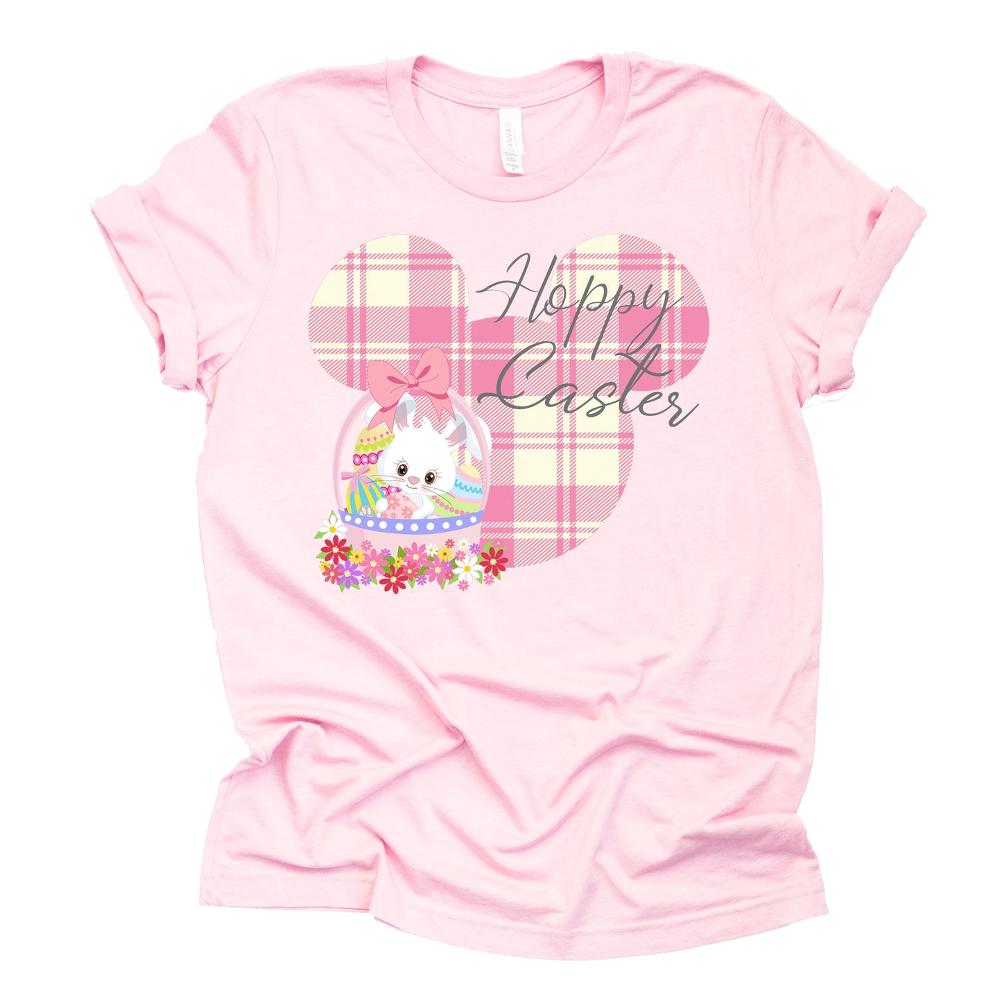 Mickey Hoppy Easter Shirt, Easter Shirt Short Sleeve Letter Print Funny Casual Tops Blouse