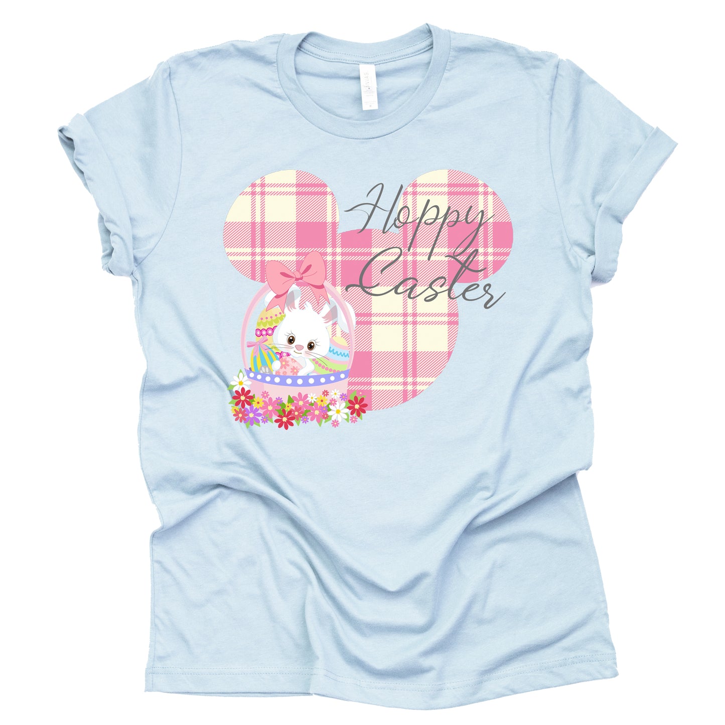 Mickey Hoppy Easter Shirt, Easter Shirt Short Sleeve Letter Print Funny Casual Tops Blouse