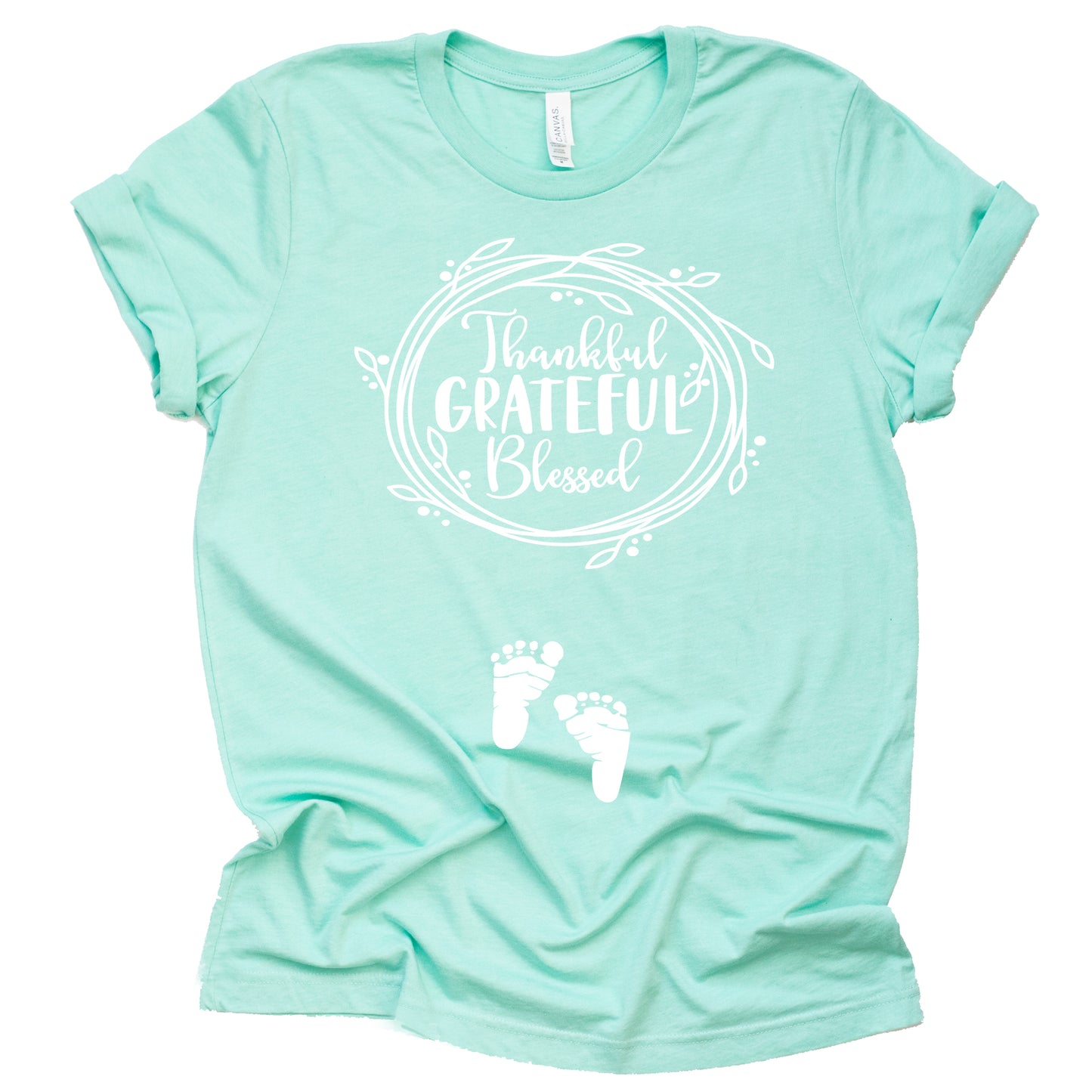 Thankful Grateful Blessed Shirt Pregnancy Announcement Shirt Unisex Short Sleeve