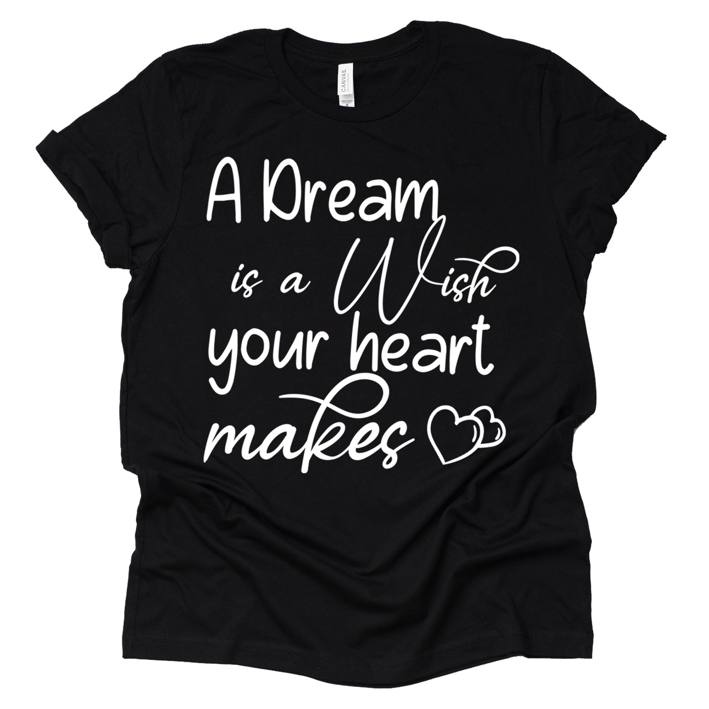 A Dream is A Wish Your Heart Makes Shirt Womens Funny Letter Printed Short Sleeve Happy Shirt Tops