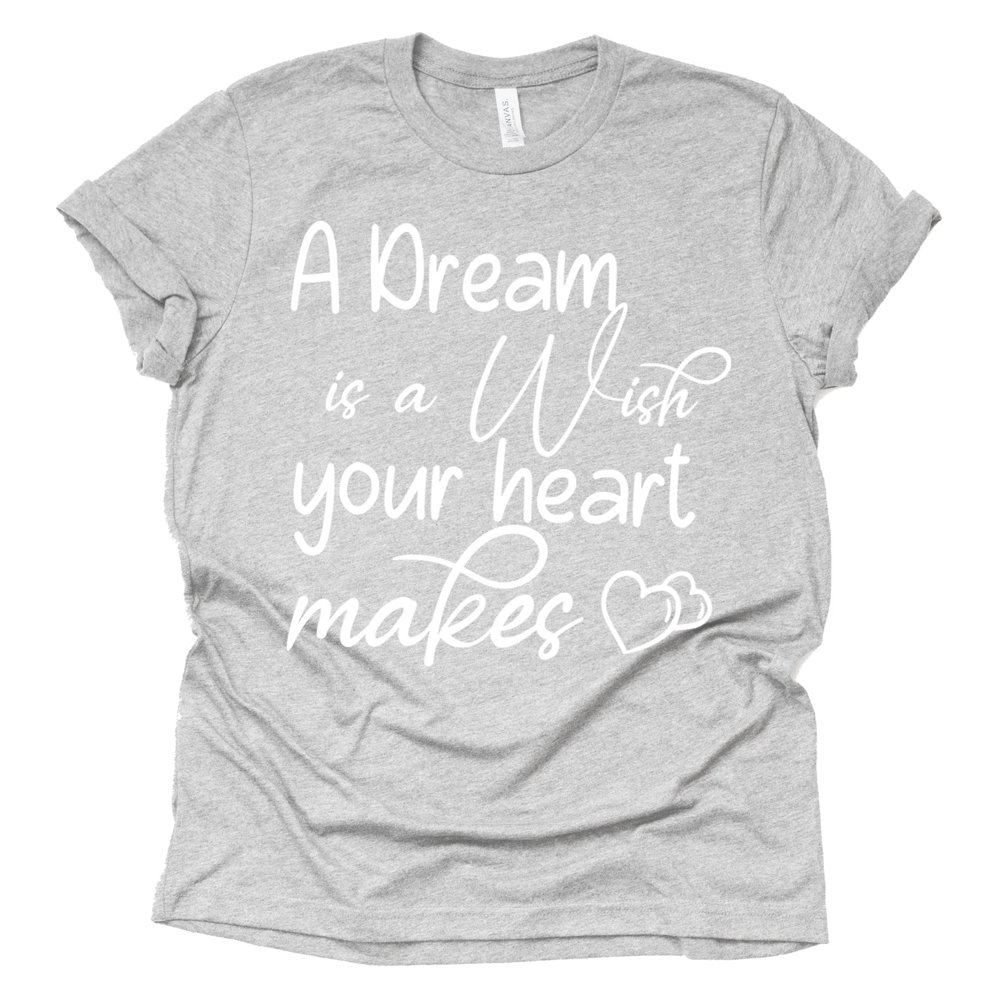 A Dream is A Wish Your Heart Makes Shirt Womens Funny Letter Printed Short Sleeve Happy Shirt Tops