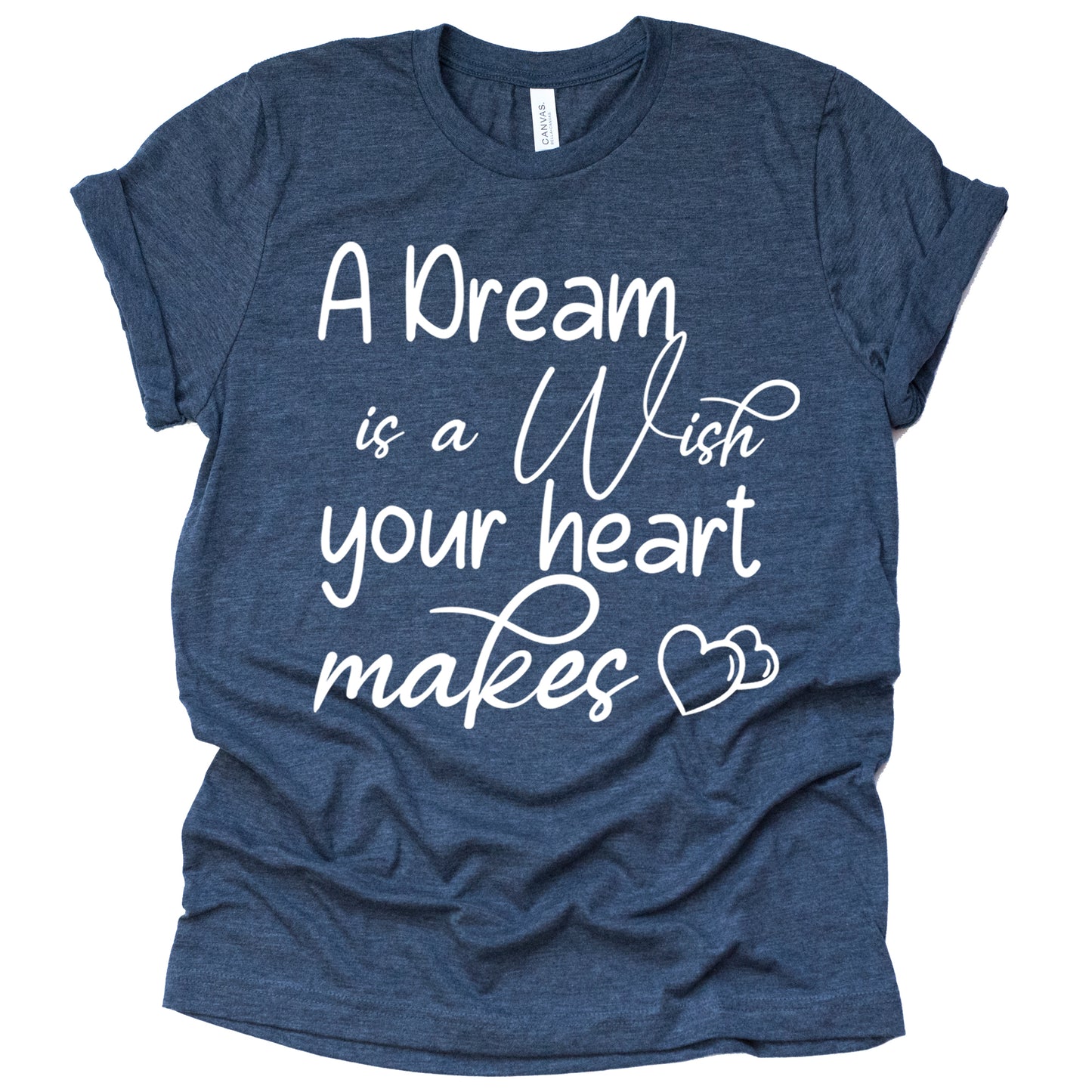 A Dream is A Wish Your Heart Makes Shirt Womens Funny Letter Printed Short Sleeve Happy Shirt Tops