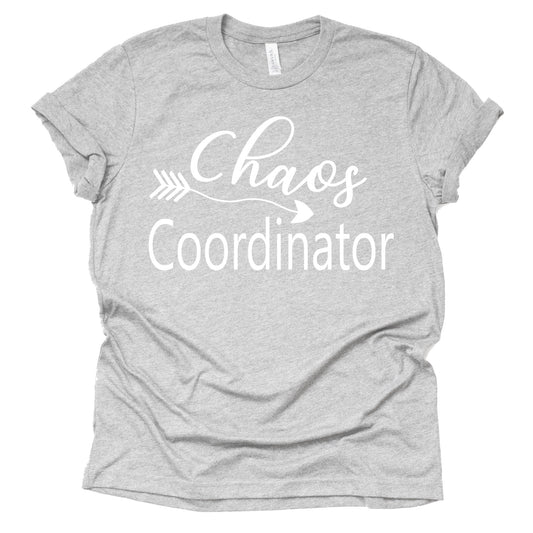 Chaos Coordinator Shirt Funny Letter Print T-Shirt Mom Unisex Short Sleeve Tops