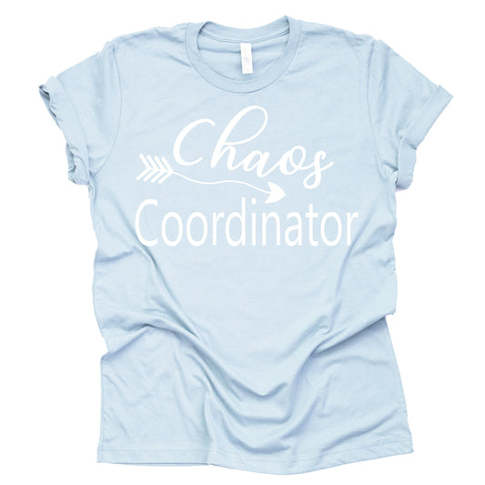 Chaos Coordinator Shirt Funny Letter Print T-Shirt Mom Unisex Short Sleeve Tops