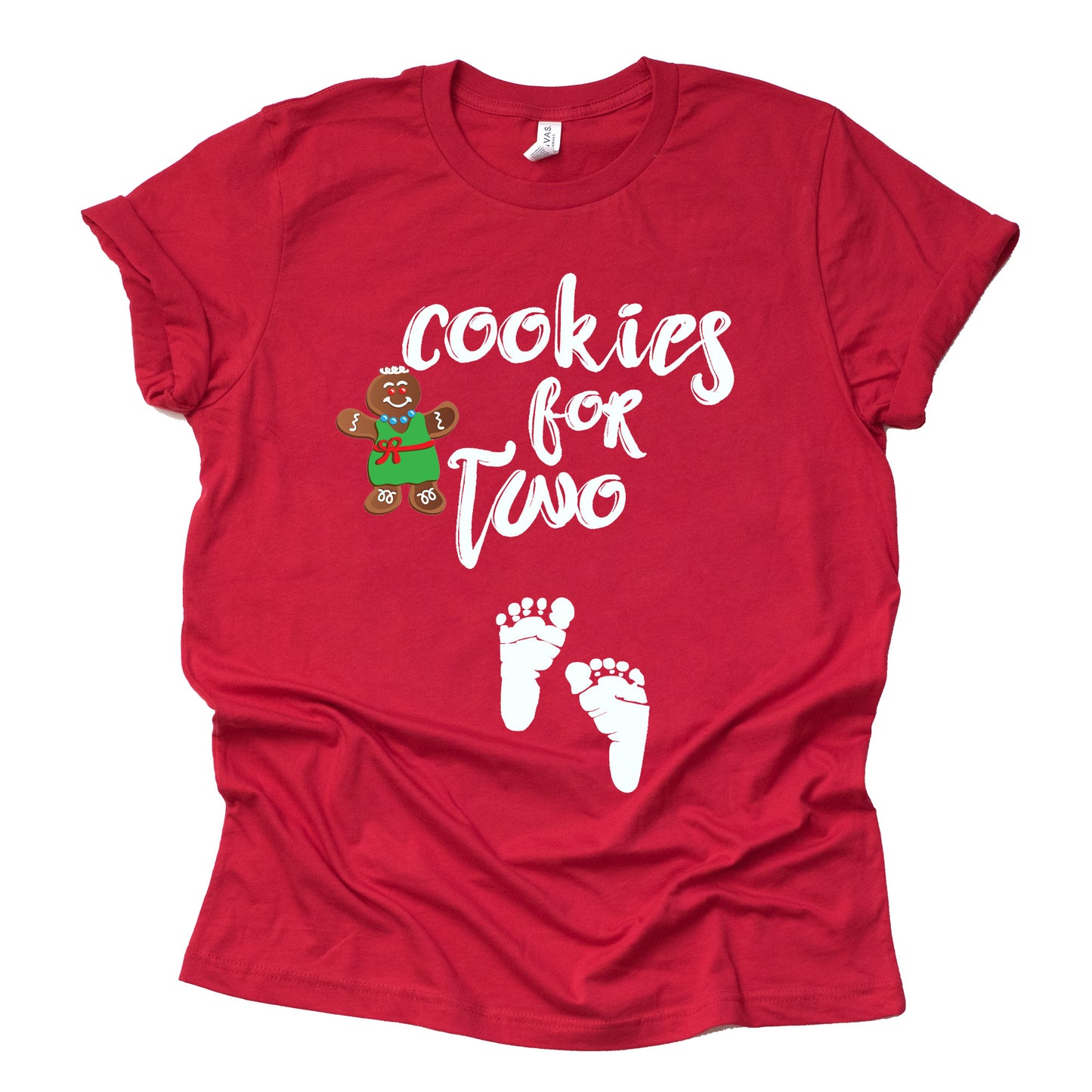 Cookies for Two Christmas Pregnancy Announcement Shirt Cute Premium T-Shirt