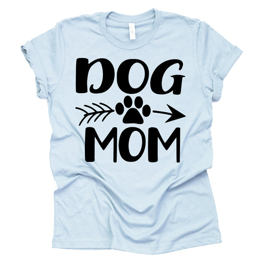 Dog Mom T Shirt Women's Funny Cute Letter Printed Graphic Tee Dog Lover Shirt Tops