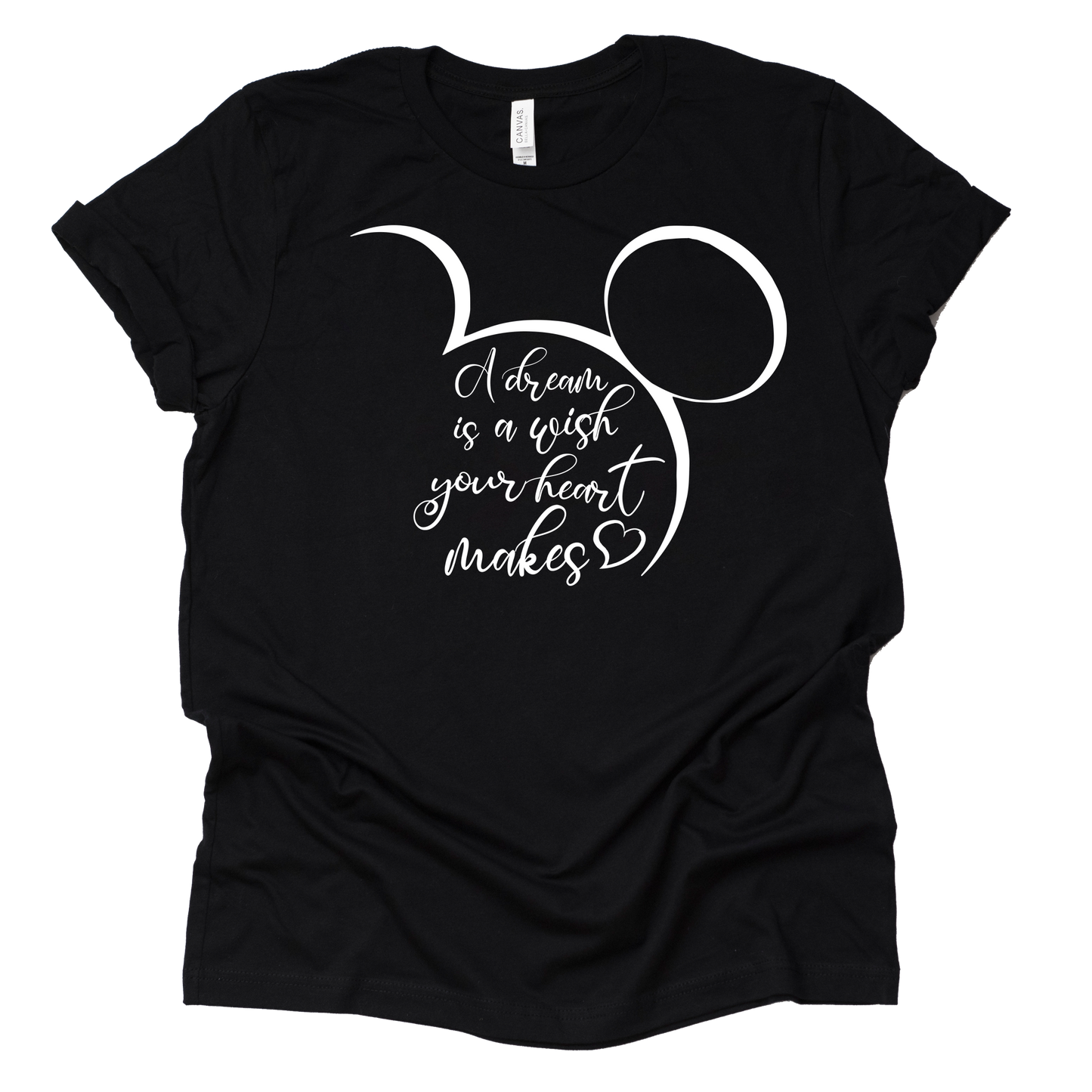 A Dream is A Wish Your Heart Makes Shirt Womens Funny Letter Printed Short Sleeve Happy Shirt Tops