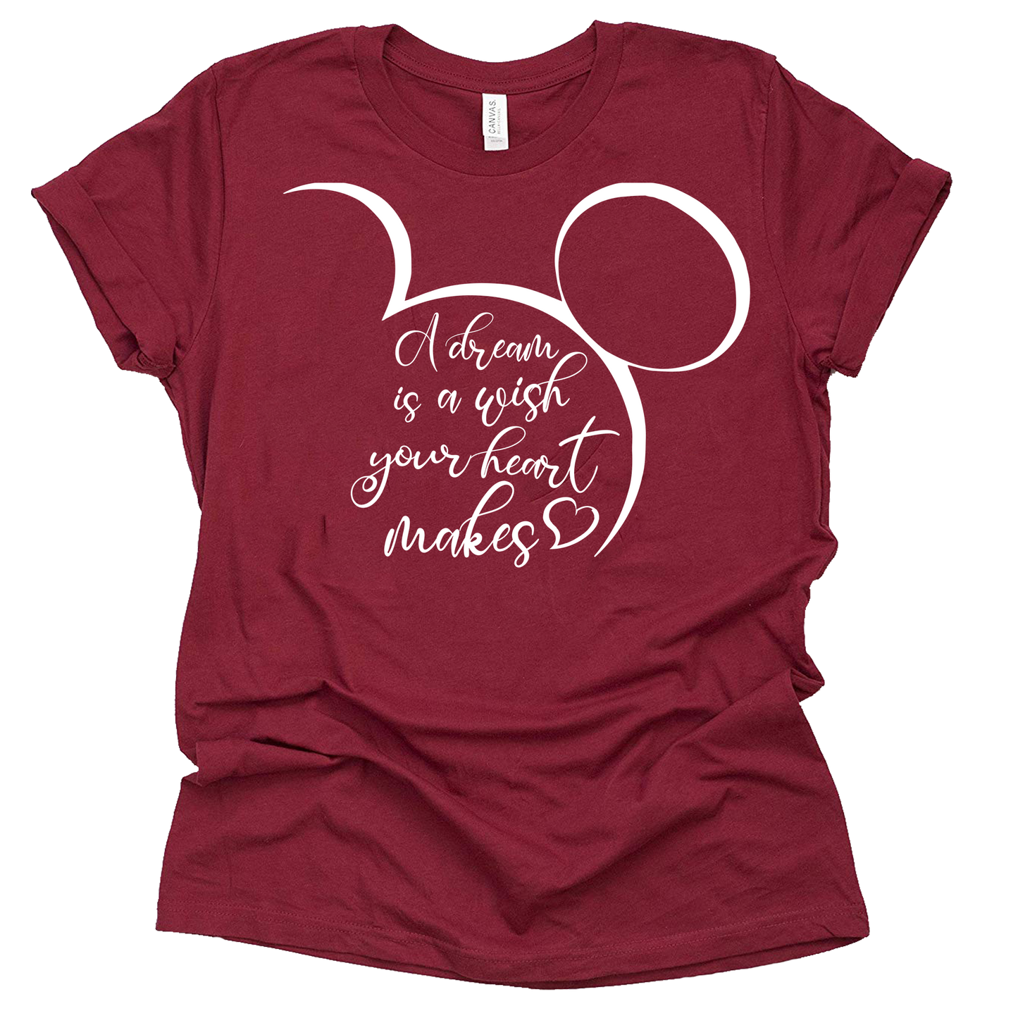 A Dream is A Wish Your Heart Makes Shirt Womens Funny Letter Printed Short Sleeve Happy Shirt Tops